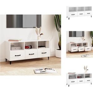 vidaXL TV-meubel Moderne Mediakast - 102 x 35 x 50 cm - Hoogglans wit - Kast