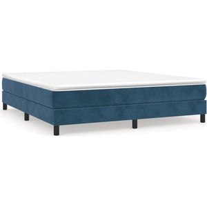 vidaXL - Bedframe - fluweel - donkerblauw - 180x200 - cm