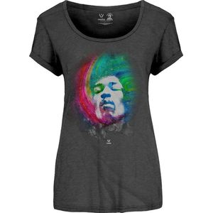 Jimi Hendrix - Galaxy Dames T-shirt - M - Zwart