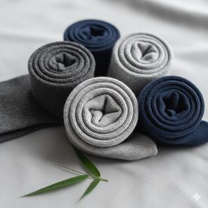 LIEVE SOKKEN Lange Sokken voor heren – Bamboe – Naadloos – Set van 6 paar – Marineblauw & Lichtgrijs – Maat 40-45