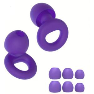 Oordoppen voor Slapen - Earplugs - Reizen - Overprikkeling - Earplugs - Paars - SNR 26 dB Demping - Festival Oordopjes - Herbruikbare Gehoorbescherming - Siliconen Oordopjes voor Slaap en Gevoeligheid - 8 Dop