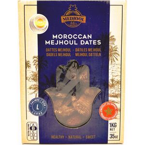 Marokko Dadels Medjoul 1000 gr (Grote Maat) - 100% Biologishe - Medjool Dadels Premium - Marokkaanse Productie - Moroccan Mejhoul Dates - Large Size