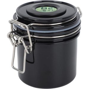 Wimperbewaarpot 250 Ml Thermometer Hygrometer Verlengt Levensduur Verzegeld Deksel Temperatuur Vochtigheidsmonitor Zwart
