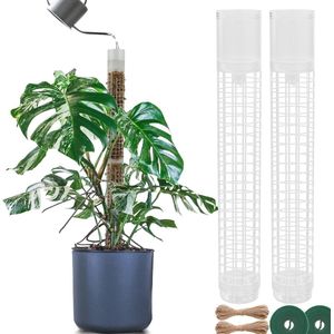 Mosstok voor zelfbewatering - Uittrekbare plantensteunen van 44 cm voor kamerplanten, kunststof mosstok voor klimplanten