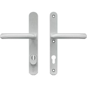 AXA Veiligheids Deurbeslag set - Oval Plus U - Deurkruk Aluminium - Model U - PC85 met kerntrekbeveiliging - SKG*** - Schild smal