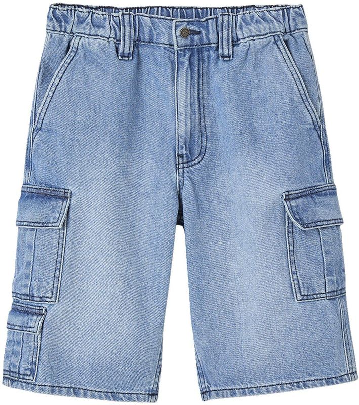 Bermuda - JONEN - Gebleekt Denim - Skatestijl - Multipocket