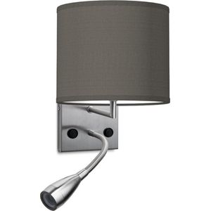 Home Sweet Home wandlamp Bling - wandlamp Read inclusief lampenkap en LED Leeslamp - lampenkap 20/20/17cm - geschikt voor E27 LED lamp - antraciet