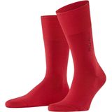 FALKE Airport Anniversary eenkleurig wol katoen sokken heren rood - maat 39-40