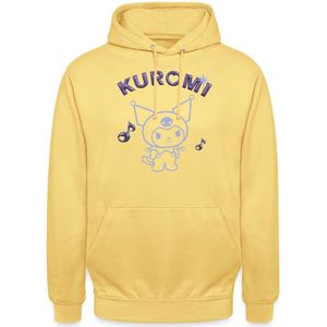 Kuromi Omtrekontwerp Met Paarse Chrome Letters Hoodie Unisex