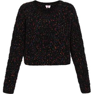 MYMO - Gebreide Trui - Blauw Rood Zwart - V-hals - Lange Mouw