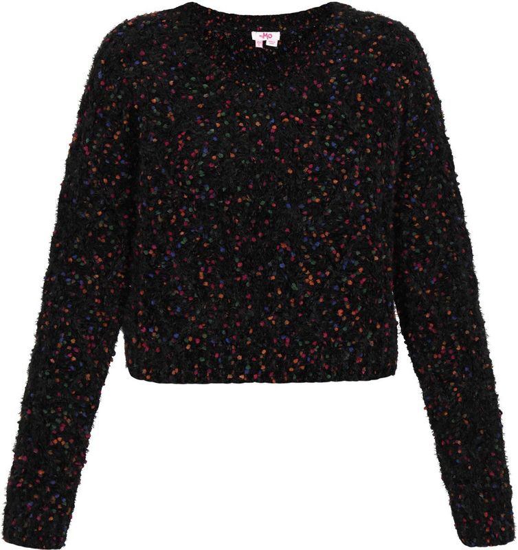 MYMO - Gebreide Trui - Blauw Rood Zwart - V-hals - Lange Mouw