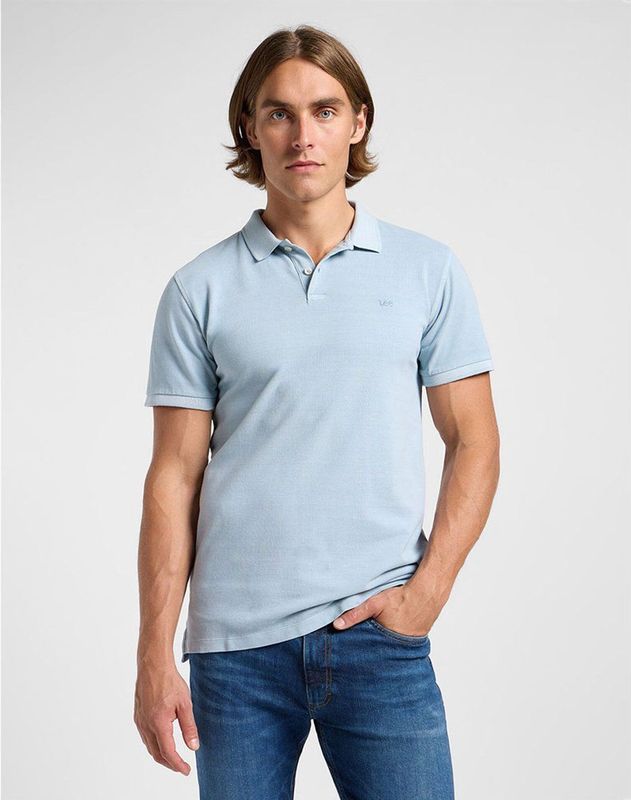 Lee - Garment Dye Poloshirt - Lichtgrijs - Katoen
