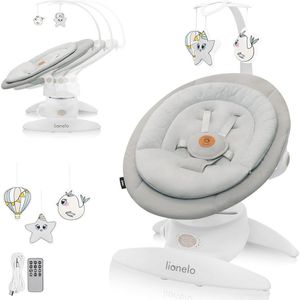 360° Verstelbare Schommelstoel voor Baby met 5 Snelheden en Bluetooth - Ergonomische Wipstoel met Bamboe Kussen en 5-Puntsgordel
