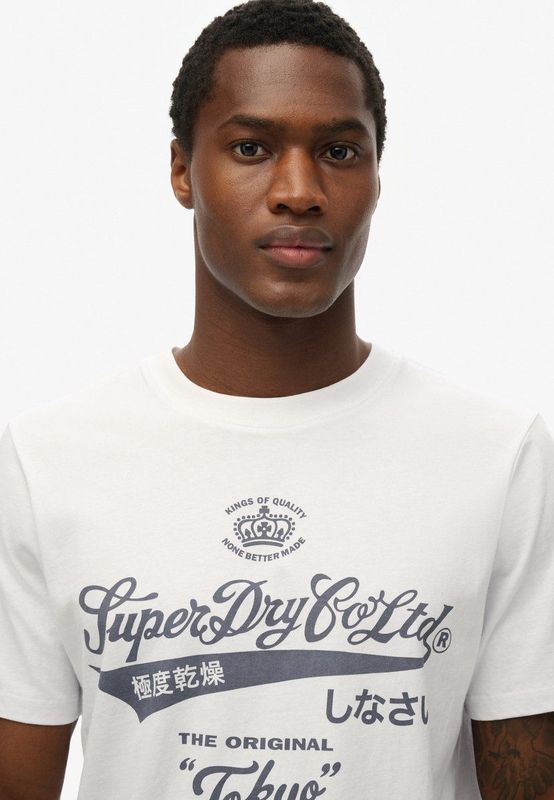 Superdry - Workwear Washed Relaxed T-shirt - Wit - Katoen