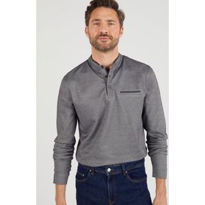 Damart - T-shirt met maokraag en knoopsluiting - Heren - Grijs - (102-109) L