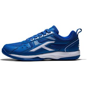 HUNDRED Raze Non-Marking professionele badmintonschoenen voor heren (blauw/wit, maat: UK 2/US 3/EU 36) | Materiaal Bovenwerk: Polyester, Zool: Rubber | Geschikt voor indoortennis/squash/tafeltennis/basketbal en padel