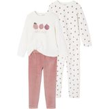 Set van 2 Pyjama's - Ecru - Fluweel - Meisjes