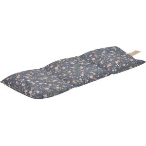Druivenpitkussen Jumbo - 20 x 50cm - Blauw met Bloemen