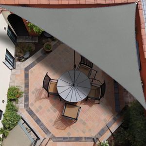 Schaduwzeilen Tuin Schaduw Zeil Waterdicht Zonnescherm Zeil Zonnescherm voor Patio met Luifelbevestiging, 95% UV Blok - Driehoek, 5 x 5 x 7.1m, Grijs