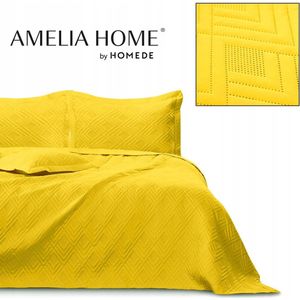 AmeliaHome - Ophelia - Sprei - Geel - 220 x 240 cm - Ultrasoon Gewatteerd Polyester