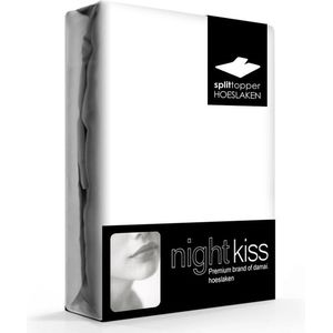 Topcover Katoen - 160 X 210 - Wit - BI-inkeping Enkel - Tot 8 cm Matrashoogte - Nightkiss