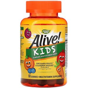 Nature's Way, Alive! Kids, Gummy Multivitamin, Cherry, Orange & Grape , 60 Gummies