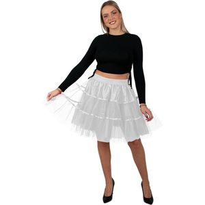 PartyXplosion - Dans & Entertainment Kostuum - Petticoat Engel Wit 45 Centimeter Vrouw - Wit / Beige - One size - Carnavalskleding - Verkleedkleding