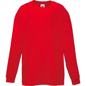 Fruit Of The Loom T-Shirt Lange Mouwen Kinderen / Kinder (2 stuks) (Rood)