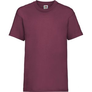 Fruit Of The Loom Kinder Unisex Valueweight T-shirt Korte Mouwen (2 stuks) (Bordeaux)