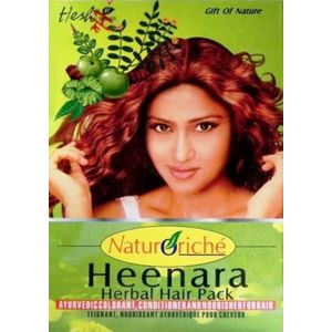 Haarmasker/conditionerpoeder met kleurende henna, ayurvedische kruiden, Hesh Heenara, 100 gram