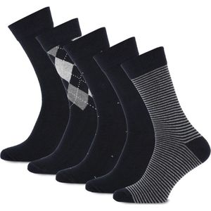 Primair 5-paar heren sokken - Katoen - Combi - Multipack goedkope heren sokken - Voordeelverpakking - 46 - Zwart