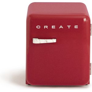 CREATE - Tafelmodel koelkast - Capaciteit 48 L - 1 planken - Handvat Marmer - Rood - RETRO FRIDGE