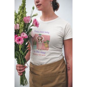 Shirt - Crazy plant lady - Wurban Wear | Grappig shirt | Planten | Unisex tshirt | Vaas | Bloempot | Tuinset | Gereedschapsset | Kweekbak | Wit