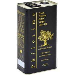 Philotimo - Extra virgin Bio olijfolie - 3 liter - Verse Oogst 11/2024 - 100% Griekse Koroneiki olijven - Bekroonde topkwaliteit - Rijk aan polyfenolen/antioxidanten - Koude persing