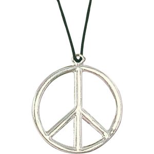 Widmann Hippie Flower Power Sixties sieraden peace teken ketting