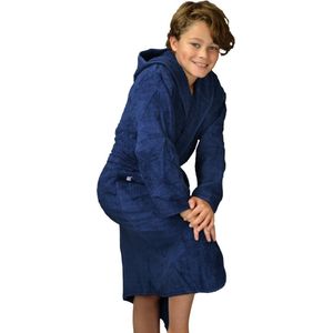 ARTG® Boyzz & Girlzz - Kinder Badjas met Capuchon - Donkerblauw - Maat 128/140