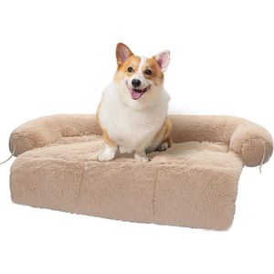 Hondenbankbed met Rustgevend Meubelbescherming - Comfortabel Hondenbed - Donker Grijs - Wasbaar - Antislip Onderkant