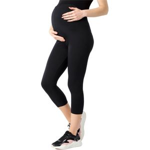 Be Mammy Dames Leggings - Zwangerschapskleding - ¾ Lange - Katoen - Zwart - XL - BE-BE20-284-LE