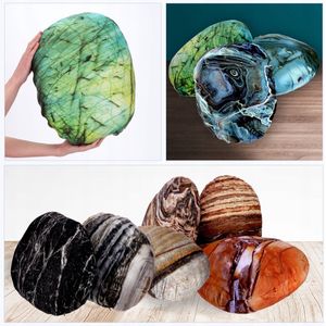 KADAX Kussen van velours, 33 x 41 cm, sierkussen met steenmotief, kussen met ritssluiting, sierkussen met siliconenvezels, bankkussens, bankkussens (model 14)