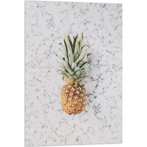 Vlag - Ananas op Marmeren Achtergrond - 60x90 cm Foto op Polyester Vlag