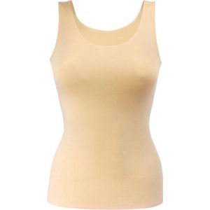 Dames onderhemd - microfiber - naadloos - Beige - Maat L