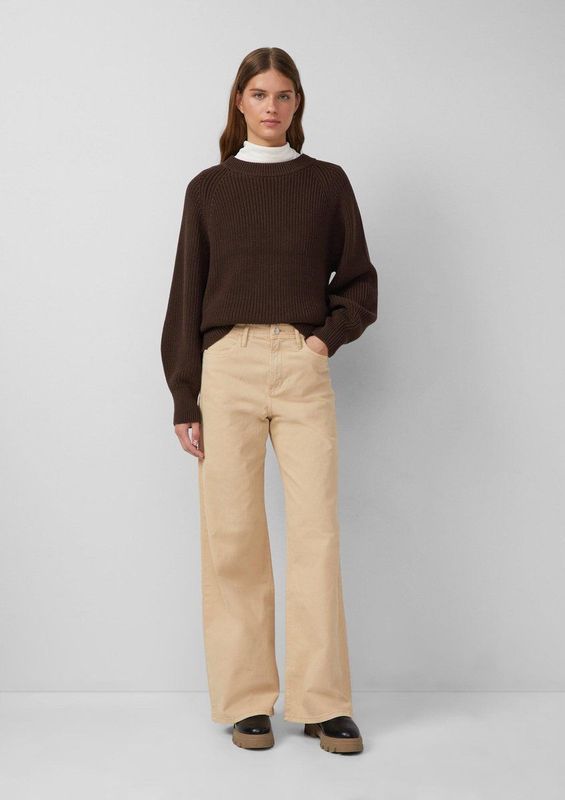 s.Oliver - Wijde Jeans - Beige - Five-Pocketsstijl