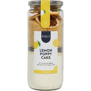 Pineut ® Cake Bakmix Pot Lemon Poppy Cake - Bakpakket Cadeau - Voor Kinderen & Volwassenen - DIY Pakket - Samen Genieten - Origineel Cadeau