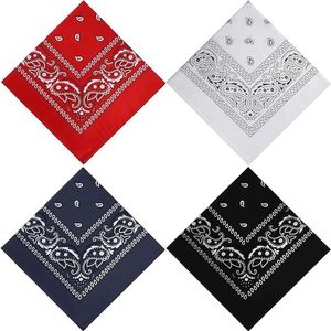 Set van 4 katoenen bandanas met paisley print voor dames en heren - Stijlvolle accessoires voor motorrijden en fietsen