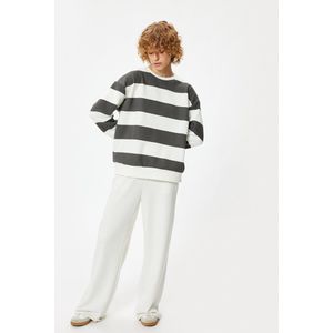 Ronde kraag Gestreept Sweatshirt