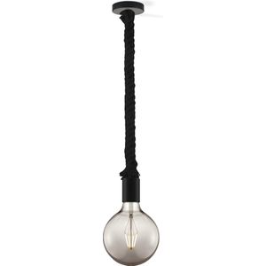 Home Sweet Home hanglamp zwart Leonardo - hanglamp inclusief LED lamp G95 - dimbaar - pendel lengte 100 cm - inclusief E27 LED lamp - rook