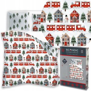 100% Katoen Kerst Dekbedovertrek Set 140x200 cm Winter Thema