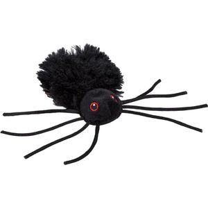 Halloween - Pluche zwarte spin knuffel 13 cm - Speelgoed spinnen - Halloween beestjes
