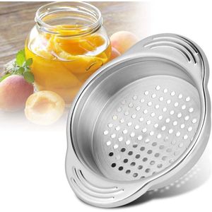 RVS Afgiethulp 8Cm - Afgietdeksel met handvaten - Hittebestendig - Makkelijk afgieten - Kan Afgiethulp - Ingeblikte Pers - Kan Afdruiprek Voedsel - Antislip - Eenvoudig te gebruiken