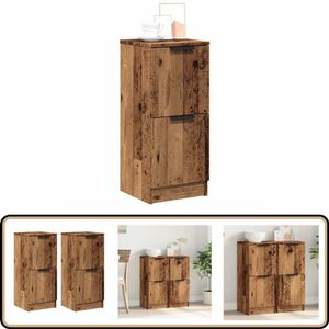 vidaXL Dressoirs - 2 stuks - 30x30x70 cm - Houtkleurig Dressoir - Houten Dressoir - Vintage Dressoir - Side Table - Tv Stand